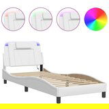Furnova Posteljni okvir z LED lučkami bel 80x200 cm umetno usnje, (21942242) | Shoptok.si