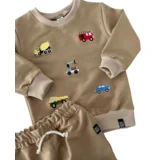 Komplet trenerka za bebe Autići, Bež