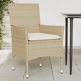 Maison Chic Vrtni Stoli - Stol za vrt z blazinami 2 kosa poli ratan bež JS734, (21877228) | Shoptok.si