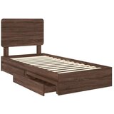  Okvir za krevet Smeđi hrast 75 x 190 cm Konstruirano drvo | shoptok.hr