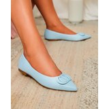 Resti Blue Women's Spike Ballerinas with Manixy Nose Decoration | Shoptok.si
