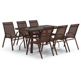  7-dijelni vrtni blagovaonski set smeđe-crni | shoptok.hr