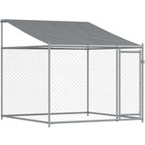  Kavez za pse s krovom i vratima sivi 4x2x2 m pocinčani čelik | shoptok.hr