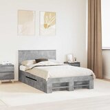  Krevetna konstrukcija s uzglavljem Betonski sivi 120 x 200 cm | shoptok.hr