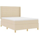 Box Postelja s vzmetnico in LED svetlobo Krem 140x190 cm Tkanina, (22049382) | Shoptok.si