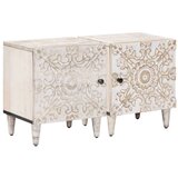  Noćni ormar 2 pcs Bijelo 40 x 33 5 x 46 cm Čvrsto drvo manga - Bijelo 2 | shoptok.hr