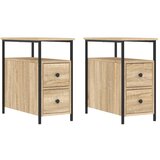 Maison Chic Dvo delni komplet Nočne omarice - Nočne mize sonoma hrast 30x60x60 cm inženirski les, (21688722) Cene