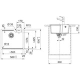 Franke 114.0700.066 Urban UBG 610-56 pomivalno korito iz umetnega kamna | Shoptok.si