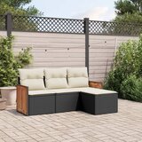  4-dijelni set vrtnih sofa od poliratana s jastucima crni | shoptok.hr
