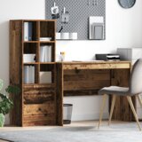 vidaXL Radni Stol s Pohranom Staro drvo Konstruirano drvo | shoptok.hr