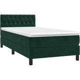  box spring s madracem LED tamnozeleni 90x200 cm baršun | shoptok.hr