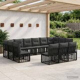  Set vanjskih sofa Crna i tamno siva Poliester | shoptok.hr