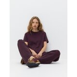 Reserved Majica kratkih rukava od mješavine modalnih vlakana - tamnoljubičasto | shoptok.hr