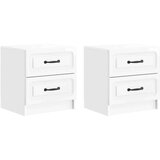  Nočna omarica 2 pcs Bela visok sijaj 43 x 34,5 x 44,5 cm, (5000209995) | Shoptok.si