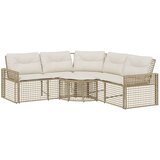 vidaXL Vrtna sofa L-oblika sa jastucima i tabureom bež od poliratana | shoptok.hr