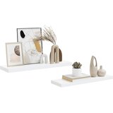  Plutajuće zidne police 2 kom sjajne bijele 80x23,5x3,8 cm MDF | shoptok.hr