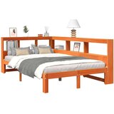  Knjižna postelja brez vzmetnice vošč. rjava 120x190 cm borovina, (21791509) | Shoptok.si
