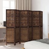 vidaXL Paravan 6-delni temno rjav trden les pavlovnije | Shoptok.si