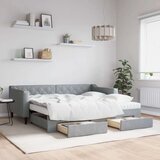 vidaXL Dnevni krevet na razvlačenje svjetlosivi 90 x 190 cm od tkanine | shoptok.hr