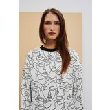 Marisse Women's Sweatshirt L-Bl-4012 Off White Cene