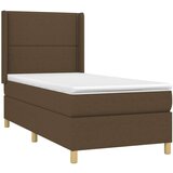  Box spring postelja z vzmetnico LED temno rjava 80x200 cm blago, (20937328) | Shoptok.si