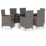  7-dijelni vrtni blagovaonski set s jastucima sivi | Eponuda.com