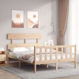  Okvir kreveta s uzglavljem 4FT6 bračni od masivnog drva | shoptok.hr