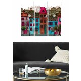 Wallity MDF128063447 multicolor decorative mdf painting (3 pieces) Cene