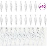 vidaXL Dekoracija božičnega drevesa 40 pcs srebrna | Shoptok.si
