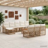  Set vanjskih sofa 11 kom. Prirodna i krema bijela Poliester | shoptok.hr