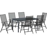  Vrtni set za objed 7 pcs Antracit Čelik s prahom | Eponuda.com