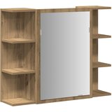Maison Chic Kopalniška omarica - Kopalniški kabinet z ogledalom artisan hrast 80x20,5x64 cm, (21794614) Cene
