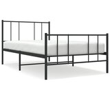 The Living Store Kovinski posteljni okvir z vzglavjem in vznožjem črn 100x190 cm - Posteljni Okvir, (21528175) | Shoptok.si