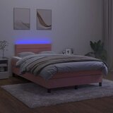 box spring s madracem LED ružičasti 120x190cm baršunasti | shoptok.hr