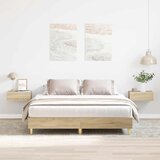 vidaXL Posteljni okvir brez vzmetnice hrast 150x200 cm inženirski les Cene