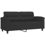 Maison Chic Dvosed kavč - Sofa - Kanape črn 140 cm tkanina iz mikrovlaken, (21727368)