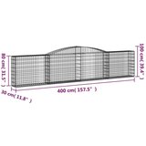  Lučne gabionske košare 10 kom 400x30x80/100cm pocinčano željezo | shoptok.hr