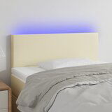 vidaXL LED posteljno vzglavje krem 100x5x78/88 cm umetno usnje | Shoptok.si