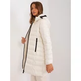 Fashion Hunters Light beige winter jacket with stitching