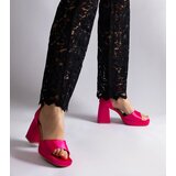 Gemre Pink satin block heel sandals Saucedo | shoptok.hr