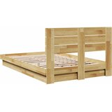  Okvir kreveta uzglavljem bez madraca 120x200 cm puno drvo hrast | shoptok.hr