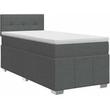  Boxspring krevet s madracem Tamnosiva 90 x 200 cm Tkanina - Tamnosiva 90 x 200 cm Prošiveno gumbima | shoptok.hr