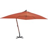  Previsni senčnik z lesenim drogom 400x300 cm terakota | Shoptok.si