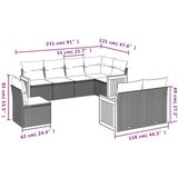  8-dijelni set vrtnih sofa od poliratana s jastucima sivi | shoptok.hr