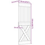  Vrata NARVIK 70 x 210 cm Čvrsta borovina (neobrađena) Prirodna | shoptok.hr