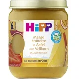 Bio otroška hrana - mango, jagode in jabolka s polnozrnatimi žitaricami