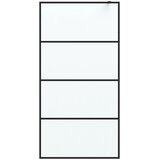 Pregrada za tuš crna 100 x 195 cm s mutnim staklom ESG | shoptok.hr