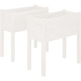 vidaXL vrtno cvetlično korito 2 kosa belo 70x31x70 cm trdna borovina | Shoptok.si