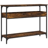  The Living Store Konzolna mizica s polico dimljeni hrast 100x29x75 cm inž. les - Konzolna Mizica, (21442371) | Shoptok.si