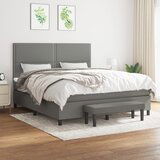 Maison Chic Box spring postelja - Vzmetna postelja z vzmetnico temno siva 180x200 cm blago SL14539, (21900784) | Shoptok.si